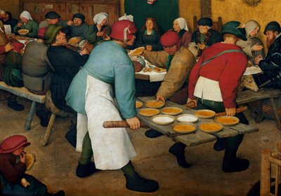 Szczegóły dotyczące miesiąca miodowego. Talerze na tacy. Obraz Pietera Bruegla (lub Bruegel lub Brueghel lub Brueghel) powiedział, że był (1525-1569) autorstwa Pieter Bruegel the Elder