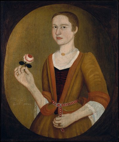 Młoda Dama z Różą, 1732. autorstwa Pieter Vanderlyn
