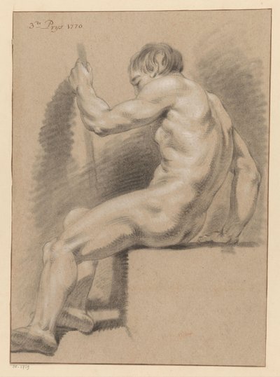 Siedzący mężczyzna nago, widok z boku (3 nagroda 1770) autorstwa Pieter Wagenaar (II)