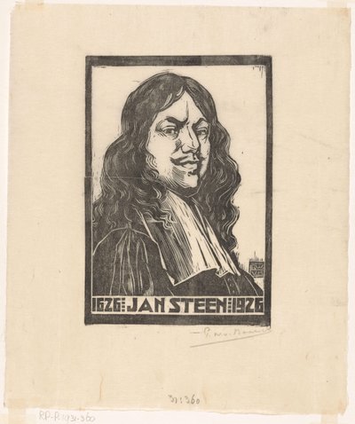 Portret Jana Steena (tytuł na obiekcie) autorstwa Pieter Willem van Baarsel (signed by artist)