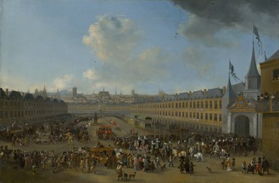 Turniej na Place des Vosges w Paryżu, ok. 1665 r. autorstwa Pieter Wouwerman