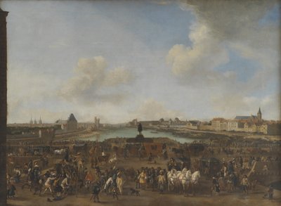 Widok na Paryż widziany z Place Dauphine autorstwa Pieter Wouwerman