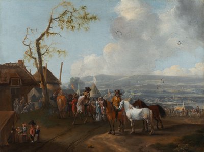 Scena obozowa (olej na płótnie) autorstwa Pieter Wouwermans or Wouwerman