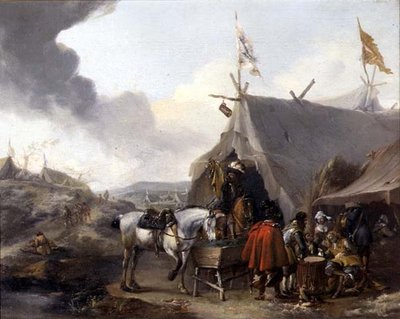 Kawalerzyści w obozowisku wojskowym autorstwa Pieter Wouwermans or Wouwerman