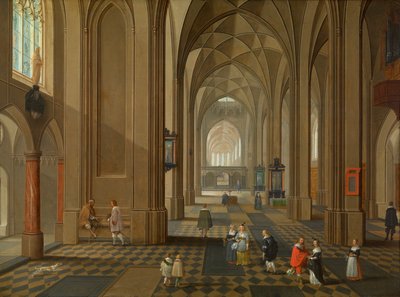 Wnętrze kościoła (olej miedziany) autorstwa Pieter and Coques Gonzales (1614 84) Neefs II