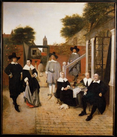 Holenderska rodzina (olej na płótnie) autorstwa Pieter de Hooch