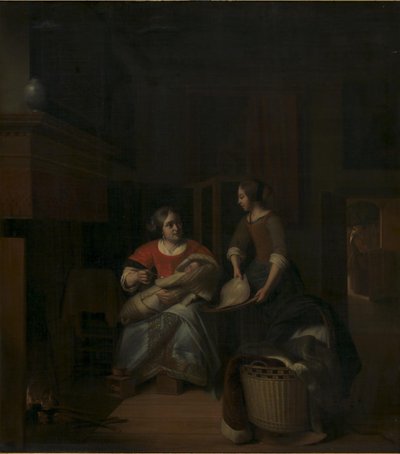 Gospodyni poucza pokojówkę autorstwa Pieter de Hooch