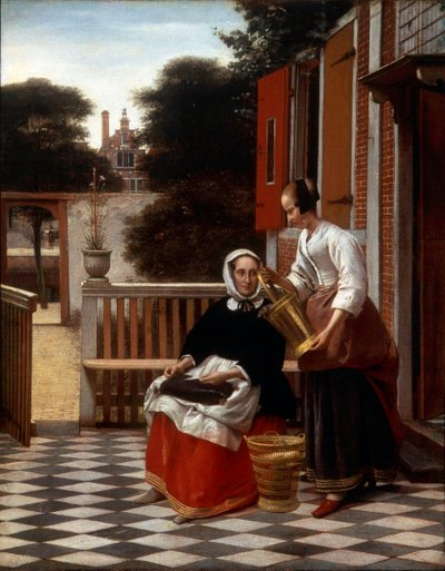 Kochanka i jej pokojówka, 1660. autorstwa Pieter de Hooch