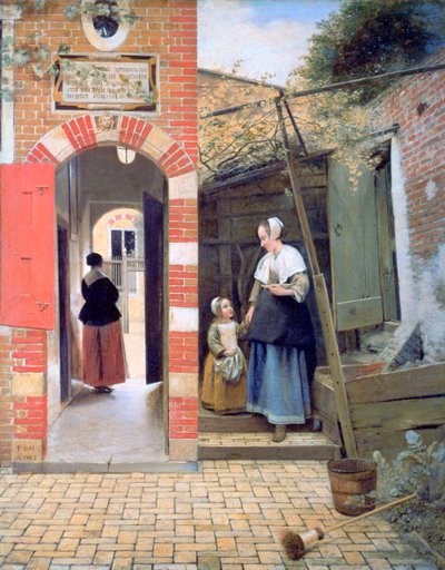 Dziedziniec domu w Delft, 1658 autorstwa Pieter de Hooch