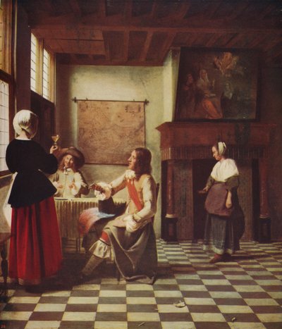 Wnętrze domu holenderskiego, ok. 1658, ok. 1915 autorstwa Pieter de Hooch