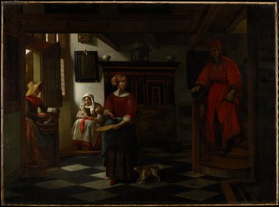 Sprzedawca szparagów, 1675-80 autorstwa Pieter de Hooch