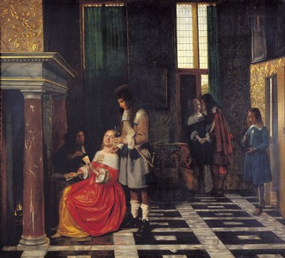 Gracze w karty, ok. 1663-65 autorstwa Pieter de Hooch