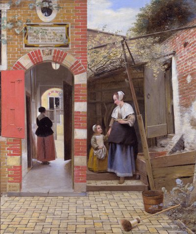 Dziedziniec domu w Delft autorstwa Pieter de Hooch