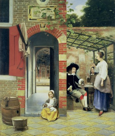 Dziedziniec domu w Delft autorstwa Pieter de Hooch