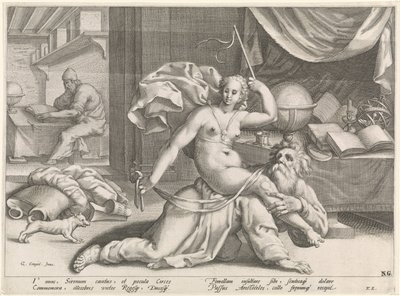 Arystoteles i Phyllis autorstwa Pieter de Jode (I) (attributed to)