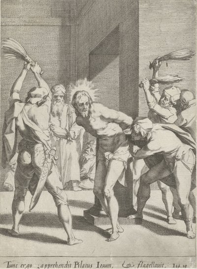 Geseling van Christus Passie van Christus (tytuł serii) Pasja i Zmartwychwstanie (tytuł serii) autorstwa Pieter de Jode (I)