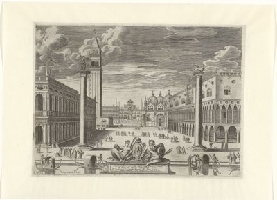 Widok na Piazzetta w Wenecji, 1585 Vrbs Venetvm vt Nvlli (...) (tytuł na obiekcie) autorstwa Pieter de Jode (I)
