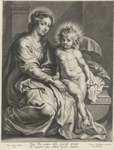 Maryja z Dzieciątkiem Jezus w szopce autorstwa Pieter de Jode (I)