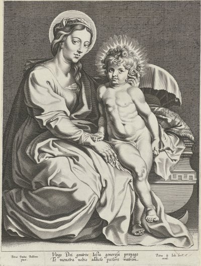 Maryja z Dzieciątkiem Jezus w szopce autorstwa Pieter de Jode (I)