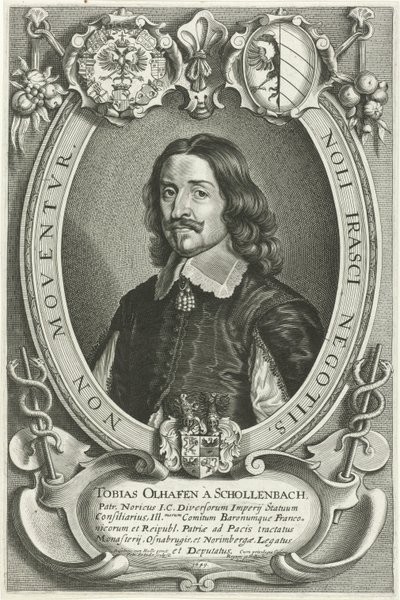Portret Tobiasa Oelhafena van Schöllenbach Celeberrimi Legati (tytuł serii) autorstwa Pieter de Jode (II)
