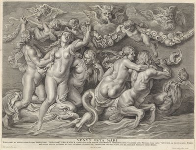 Wenus na morzu Venvs Orta Mari (tytuł na obiekcie) autorstwa Pieter de Jode (II)