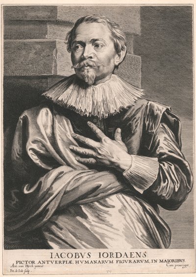 Jacobus Jordaens, malarz z Antwerpii, przedstawiający postacie ludzkie, w specjalizacjach autorstwa Pieter de Jode
