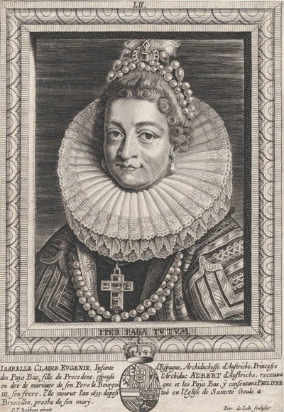 Portret Izabeli Clary Eugenii, infantki Hiszpanii, ok. 1930 r. 1650. autorstwa Pieter de Jode II