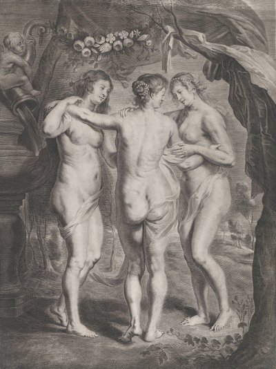 Trzy Gracje, ca. 1630-45. autorstwa Pieter de Jode II