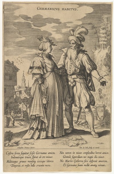 Germanicus Habitus, z Fashions of Different Nations.n.d. autorstwa Pieter de Jode I