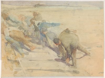 Pracownicy rozbijający szyny autorstwa Pieter de Josselin