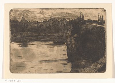 Most St Servaas w Maastricht Most nad rzeką w mieście autorstwa Pieter de Josselin