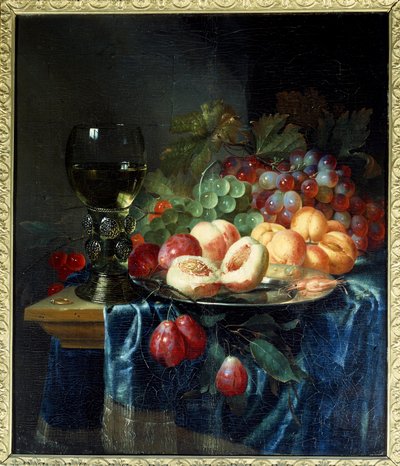 Owoce i wino. Obraz Pietera De Ringa (1615-1660) Ec. Hol. autorstwa Pieter de Ring