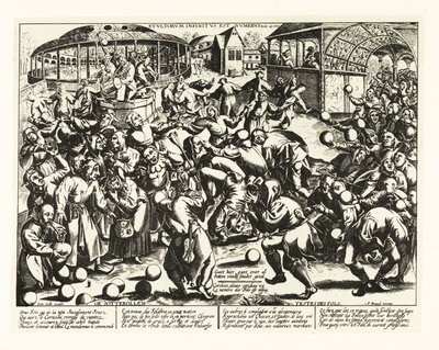 Święto głupców, średniowiecze.1906 (litografia) autorstwa Pieter the Elder (after) Bruegel