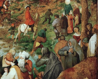 Jezus niosący krzyż (obraz na drewnie dębowym) autorstwa Pieter the Elder Bruegel