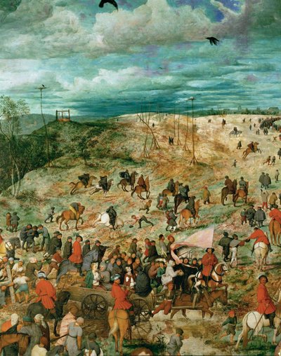 Jezus niosący krzyż (obraz na drewnie dębowym) autorstwa Pieter the Elder Bruegel