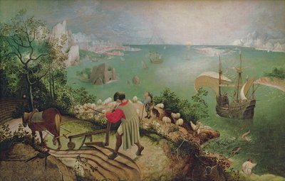 Pejzaż z Upadkiem Ikara, ok. 1558 (olej na płótnie) autorstwa Pieter Bruegel the Elder