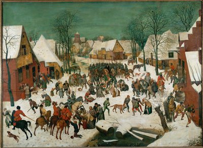 Masakra niewiniątek (obraz na drewnie dębowym) autorstwa Pieter the Elder Bruegel