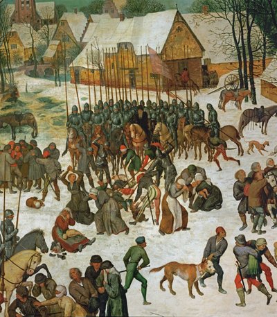 Masakra niewiniątek (obraz na drewnie dębowym) autorstwa Pieter the Elder Bruegel