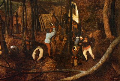 Ciemny dzień... (olej na drewnie dębowym) autorstwa Pieter the Elder Bruegel