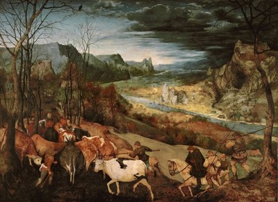 Powrót stada (jesień) autorstwa Pieter Bruegel the Elder