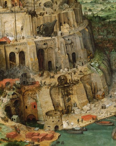 Wieża Babel (obraz na drewnie dębowym) autorstwa Pieter the Elder Bruegel