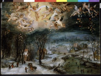 Pejzaż zimowy - Pieter Bruegel Starszy (1525/30 - 1569). autorstwa Pieter Bruegel the Elder