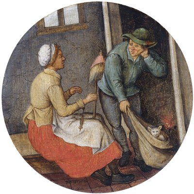 Przysłowie - Wypuszczanie kota z worka, autorstwa Pieter Brueghel the Younger