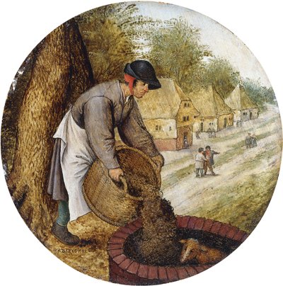 Przysłowie — napełnić studnię po utonięciu cielęcia, autorstwa Pieter Brueghel the Younger