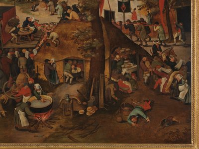 Święto Wiejskie z przedstawieniem teatralnym i procesją na cześć św. Huberta i św. Antoniego autorstwa Pieter Brueghel the Younger