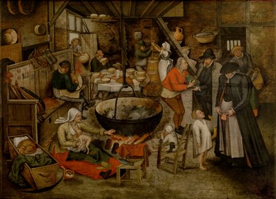 Wizyta u chłopów (olej) autorstwa Pieter the Younger Brueghel
