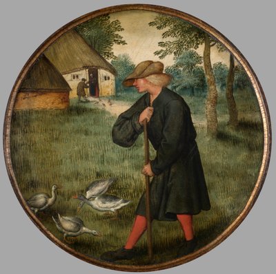 Kto wie, dlaczego gęsi chodzą boso?, ok. 1594 r. (olej na desce) autorstwa Pieter the Younger Brueghel