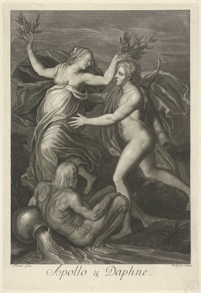 Apollo i Daphne (tytuł na obiekcie) Mitologiczne historie miłosne (tytuł serii) autorstwa Pieter van Gunst