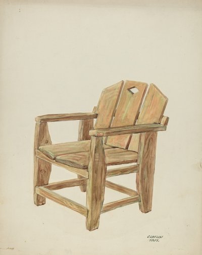 Krzesło, ok. 1938 (akwarela na tekturze) autorstwa Pieter van Hanselaere