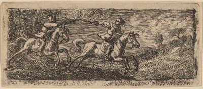 Dwóch jeźdźców walczących autorstwa Pieter van Laer
